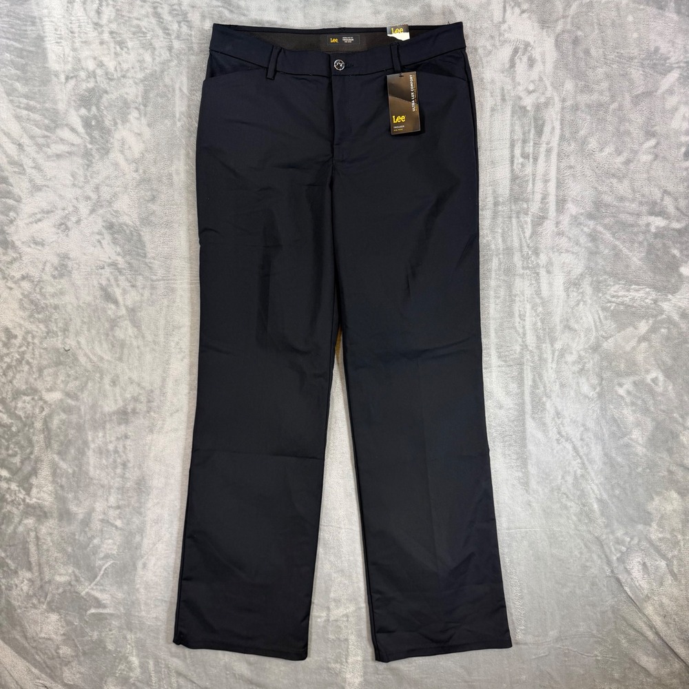 New Lee Ultra Lux Comfort Flex Motion Trouser Women's Size 14 Long Black